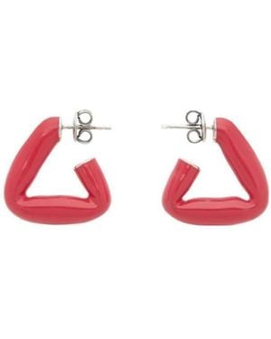 Bottega Veneta Triangle Hoop Earrings - Red