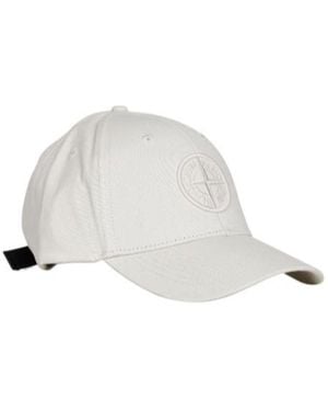 Stone Island Compass Logo Baseball Hat - White