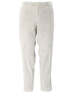 Pt Pantaloni Mid-Rise Corduroy Tapered Trousers - Grey