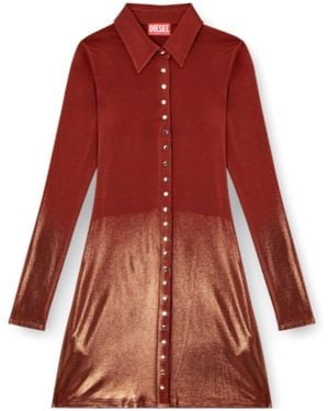 DIESEL D-Pol Polo Mini Dress - Red