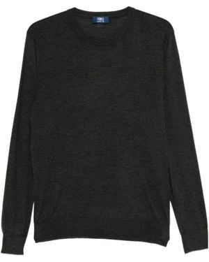 Fedeli Round-Neck Long-Sleeve T-Shirt - Black