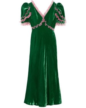 Saloni Velvet Dress - Green