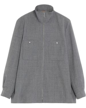 Valentino Zip-Up High Neck Jacket - Grey