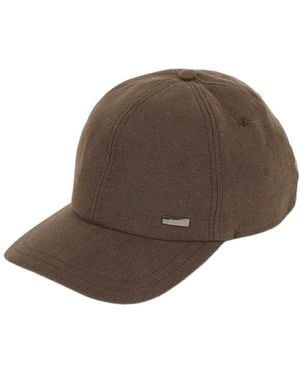 Herno Linen Paneled Hat - Brown