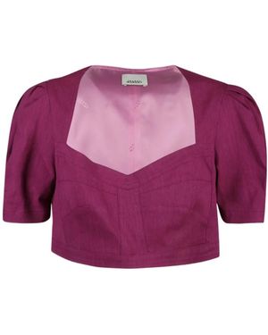 Isabel Marant Cropped Bustier Shirt - Purple