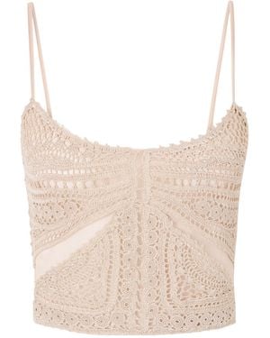 Ulla Johnson Mollie Crochet And Tulle Top - Natural