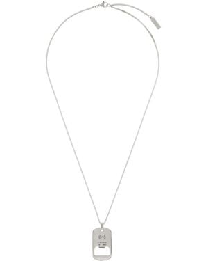 NUMBERING Box Chain Necklace - White