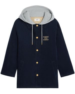 Celine Triomphe Car Coat Jacket - Blue
