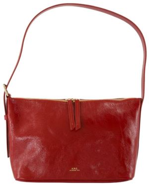 A.P.C. Top-Handle Zip Shoulder Bag - Red