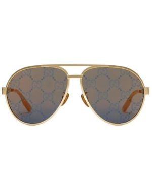 Gucci Eyewear Aviator Frame Sunglasses - Multicolor
