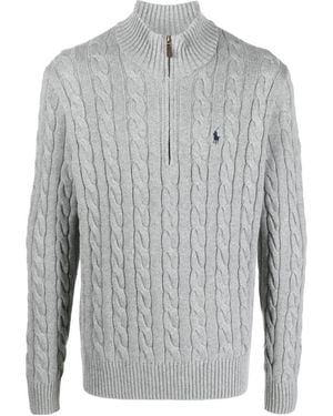 Polo Ralph Lauren Cable Knit Half-Zip Sweater - Gray