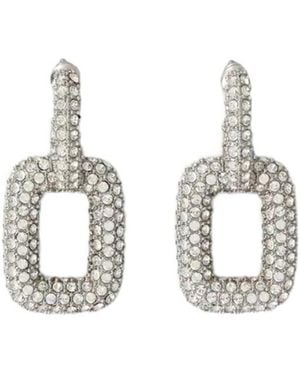 Roger Vivier Viv' Choc Strass Earrings - White