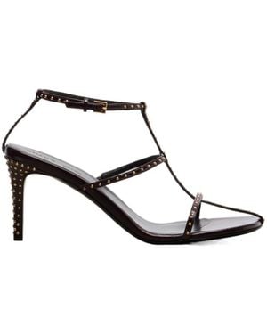 KHAITE Cage Studded Leather Sandals - Black