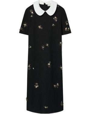 Tory Burch Rhinestone-Embellished Jumper Dress - Black