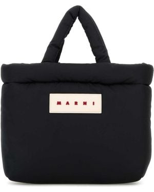 Marni Logo Patch Tote Bag - Black