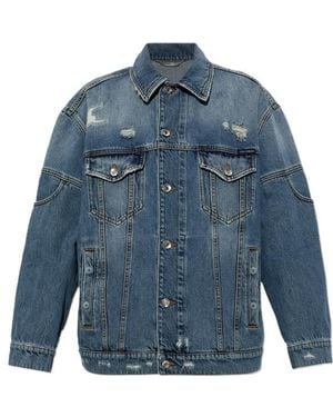 Dolce & Gabbana Vintage Effect Denim Jacket - Blue
