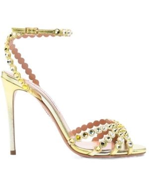 Aquazzura Tequila Embellished Sandals - Metallic
