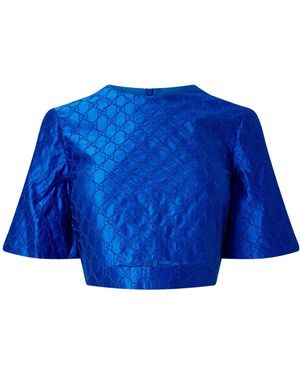 Gucci Plaid Blouse - Blue