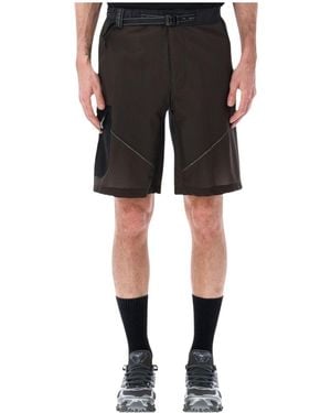 and wander Breath Rip Mesh Pocket Shorts - Black