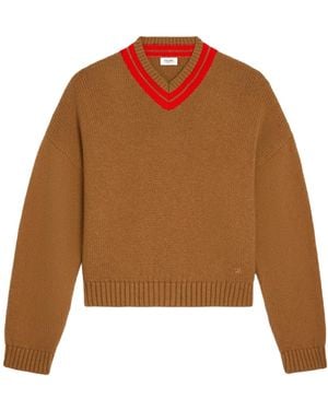 Celine V-Neck Jumper - Brown