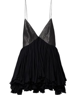 KHAITE The Anita V-Neck Paneled Tank Top - Black