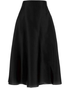 Alberta Ferretti A-Line Midi Skirt - Black
