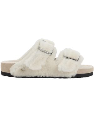 Birkenstock Arizona Shearling Sandals - White