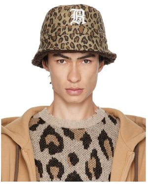 R13 Embroidered-Logo Detail Bucket Hat - Brown
