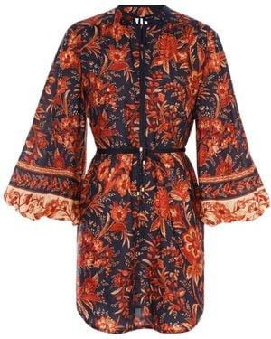 Zimmermann Printed Girdle Blouse - Red