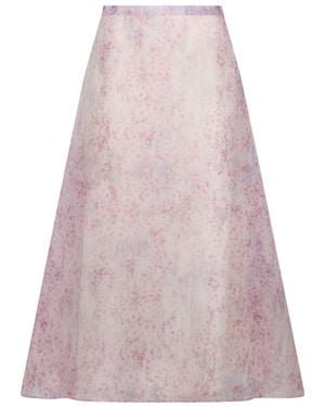 Alberta Ferretti Tie-Dyed Midi Skirt - Pink