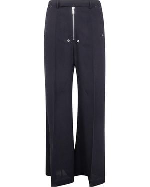 Rick Owens Belas Zip-Front Wide-Leg Pants - Blue