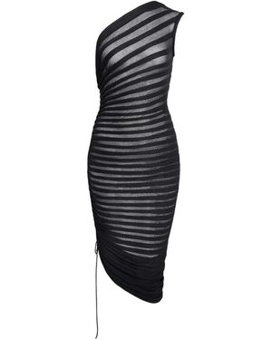 alaia asymmetrical knit dress AlaA Asymmetrical Knitted Dress - White