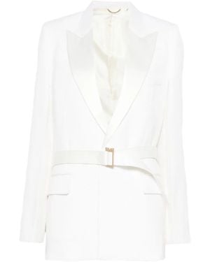 Victoria Beckham Peak-Lapels Blazer - White