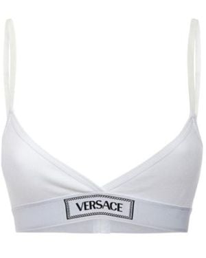 Versace Suspender Triangle Bra - White