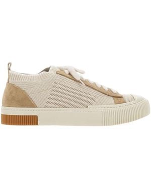 Eleventy Mesh Lace-Up Trainers - Natural