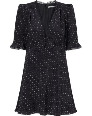 Alessandra Rich Silk-Satin Mini Dress - Black