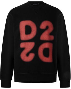 DSquared² Crew Neck Long Sleeve Sweatshirt - Black