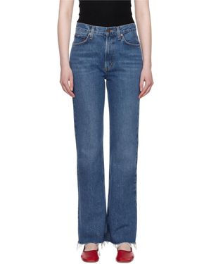 Agolde Leena Frayed Hem Jeans - Blue