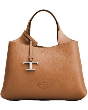 Tod's Logo Embossed Micro Crossbody Bag - Brown