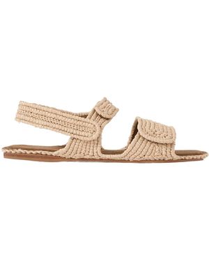 KHAITE Boden Raffia Sandals - Natural