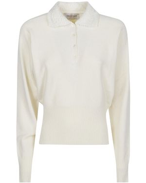 ERMANNO FIRENZE Button-Up Long-Sleeve Sweater - White