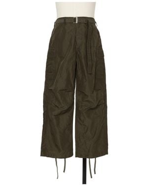 Sacai Belted Straight-Leg Patns - Green