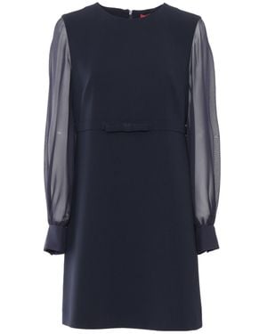 Max Mara Studio Ritmo Crewneck Long-Sleeved Dress - Blue