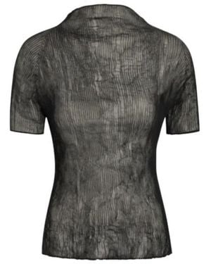 Issey Miyake Plissé-Effect T-Shirt - Grey