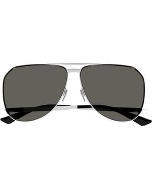 Saint Laurent Logo Aviator Sunglasses - Black