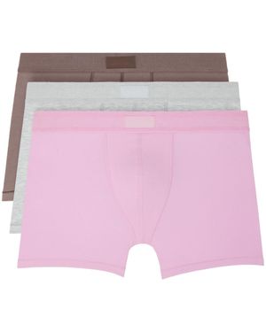 Skims Logo Patch Three-Pack Boxer Briefs - Pink