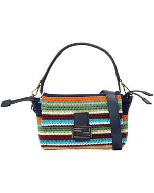 Fendi Handwoven Shoulder Bag - Blue