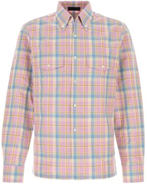 Prada Long-Sleeved Checked Shirt - Pink