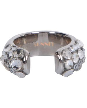 Sunnei Embellished Open Ring - Metallic