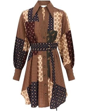 Zimmermann Long-Sleeved Dress - Brown